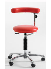Dental assistant stool with adjustable arm